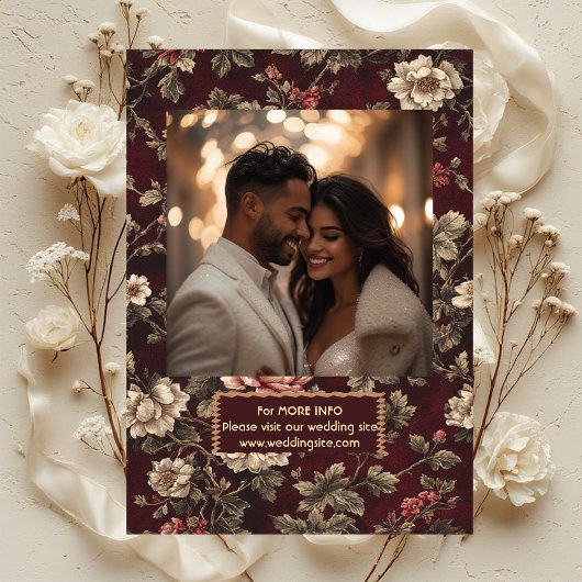 Classic Christmas Chinoiserie Romantic Wedding  Save The Date
