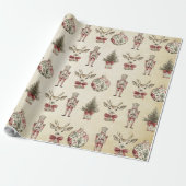 Classic Christmas  Chinoiserie Toile Jumbo Cadeaupapier (Uitgerold)