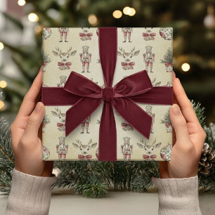 Classic Christmas  Chinoiserie Toile Jumbo Cadeaupapier