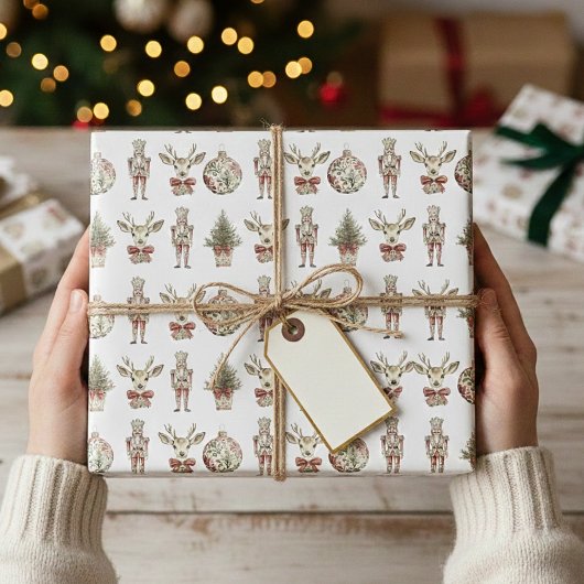 Classic Christmas  Chinoiserie Toile Jumbo Cadeaupapier