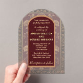 Classic Christmas Chinoiserie Traditional Wedding Acryl Uitnodigingen (Insitu (Draagbaar))