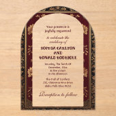 Classic Christmas Chinoiserie Traditional Wedding Acryl Uitnodigingen (Voorkant)