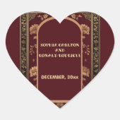 Classic Christmas Chinoiserie Traditional  Wedding Hart Sticker (Voorkant)