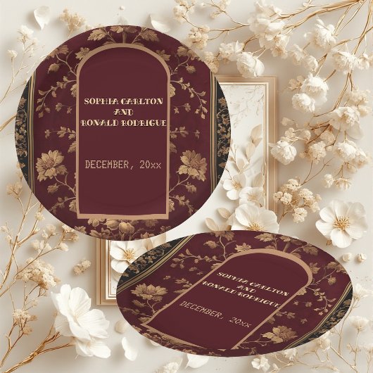 Classic Christmas Chinoiserie Traditional  Wedding Papieren Bordje