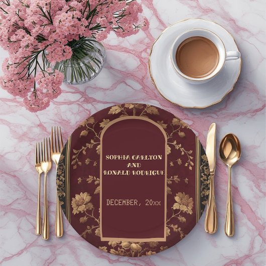 Classic Christmas Chinoiserie Traditional  Wedding Papieren Bordje