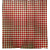 Classic Christmas Curtain Red Green Plaid Style Douchegordijn (Voorkant)