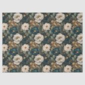 Classic Christmas Dark Green and White Floral Tissuepapier (Voorkant)