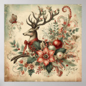 Classic Christmas Deer Poster (Voorkant)