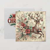 Classic Christmas Deer Wenskaart (Voorkant / Achterkant)