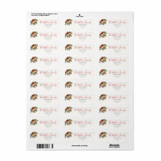 Classic Christmas Elegance Return Address Label (Full Sheet)