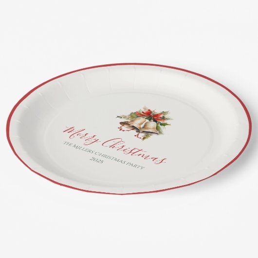 Classic Christmas Elegant Paper Plates Papieren Bordje (Gekanteld)