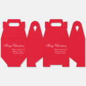 Classic Christmas Elegant Script Familienaam Rood Bedankdoosjes (Ongevouwen)
