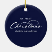 Classic Christmas Floral Lijst Babys 1st Christmas Keramisch Ornament (Achterkant)