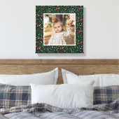 Classic Christmas Floral Lijst Foto Canvas Afdruk (Insitu (Slaapkamer))