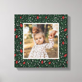 Classic Christmas Floral Lijst Foto Canvas Afdruk (Voorkant)