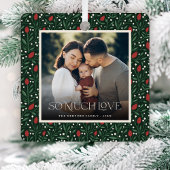 Classic Christmas Floral Lijst Foto Metalen Ornament