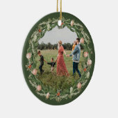 Classic Christmas Floral Lijst Foto Ornament (Rechts)