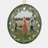 Classic Christmas Floral Lijst Foto Ornament (Links)