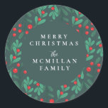 Classic Christmas Floral Lijst Holiday Sticker<br><div class="desc">Classic Christmas Floral Lijst Holiday Sticker</div>