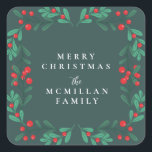Classic Christmas Floral Lijst Holiday Sticker<br><div class="desc">Classic Christmas Floral Lijst Holiday Sticker</div>