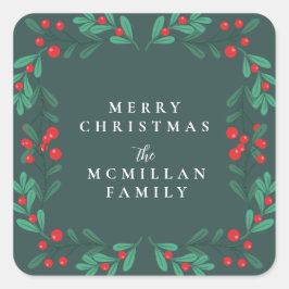 Classic Christmas Floral Lijst Holiday Sticker