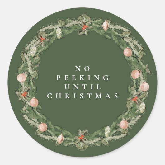 Classic Christmas Floral Lijst Sticker (Voorkant)