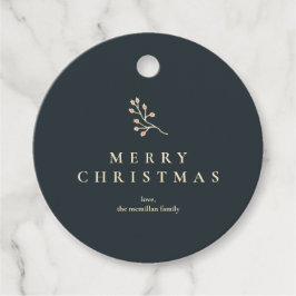 Classic Christmas Floral Pattern Gift Label