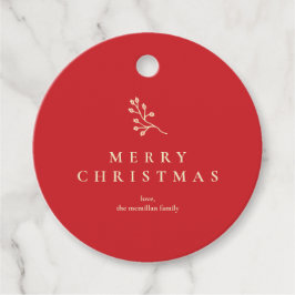 Classic Christmas Floral Pattern Gift Label