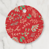 Classic Christmas Floral Pattern Gift Label (Achterkant)