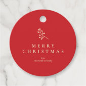 Classic Christmas Floral Pattern Gift Label (Voorkant)