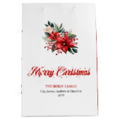 Classic Christmas Flowers Botanical Gift Bags Medium Cadeauzakje (Voorkant)