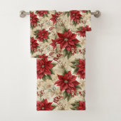 Classic Christmas Flowers Tablecloth Cozy Style Bad Handdoek (Insitu)