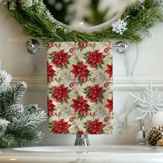 Classic Christmas Flowers Tablecloth Cozy Style Bad Handdoek
