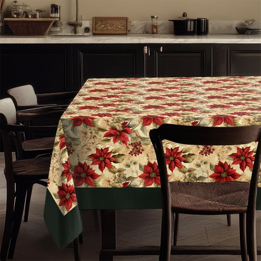 Classic Christmas Flowers Tablecloth Cozy Style Tafelkleed