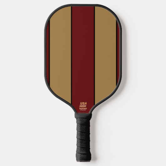 Classic Christmas Gold And Red Stripes Pickleball Paddle (Voorkant)