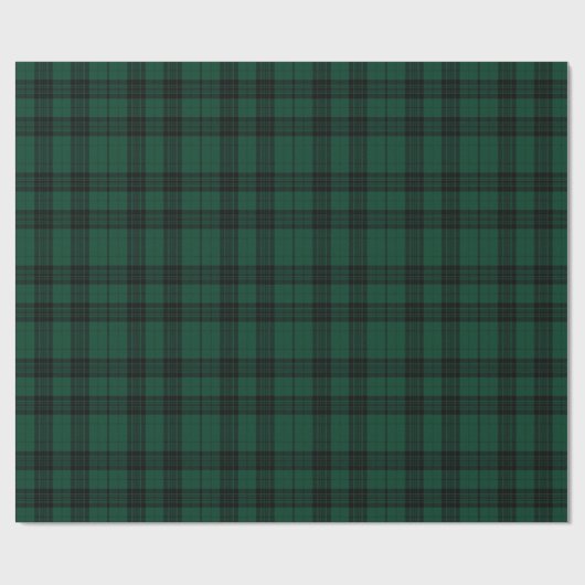 Classic Christmas Green and Black Plaid Cadeaupapier (Vlak)