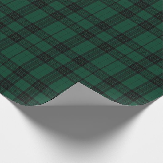 Classic Christmas Green and Black Plaid Cadeaupapier (Hoek)