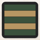 Classic Christmas Green And Gold Stripes Kartonnen Onderzetters (Voorkant)