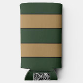 Classic Christmas Green And Gold Stripes Seltzer Blikjeskoeler (Achterkant)