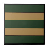 Classic Christmas Green And Gold Stripes  Tegeltje (Voorkant)