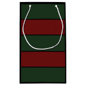 Classic Christmas Green And Red Stripes Klein Cadeauzakje (Achterkant)