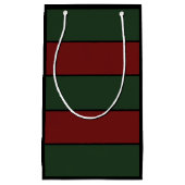 Classic Christmas Green And Red Stripes Klein Cadeauzakje (Voorkant)