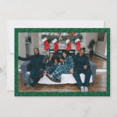 Classic Christmas Green Botanical Festive Photo Feestdagenkaart (Achterkant)