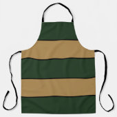 Classic Christmas Green en Gold Stripes Schort (Voorkant)