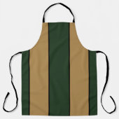 Classic Christmas Green en Gold Stripes Schort (Voorkant)