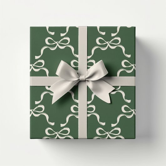 Classic Christmas Green | Moderne vakantiebogen Inpakpapier Vel