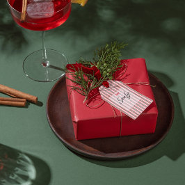 Classic Christmas Green Red Stripes  Cadeaulabel