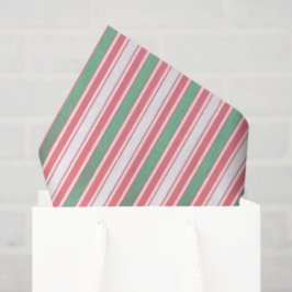 Classic Christmas Green Red Stripes  Tissuepapier