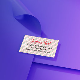 Classic Christmas Green Red White Stripes Etiket