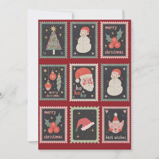 Classic Christmas Holiday Kaart (Voorkant)